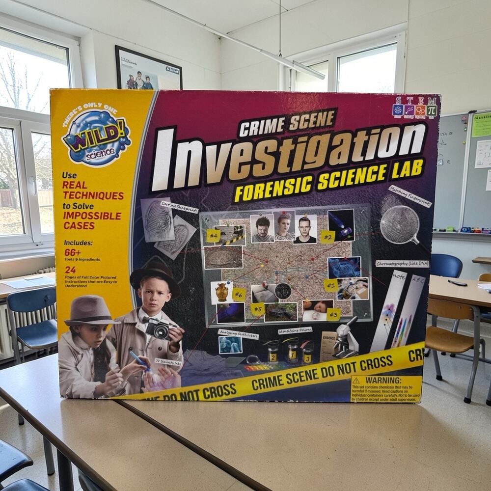 Wild Science Crime Scene Investigation Forensic Science Lab Ages 8+ Sealed